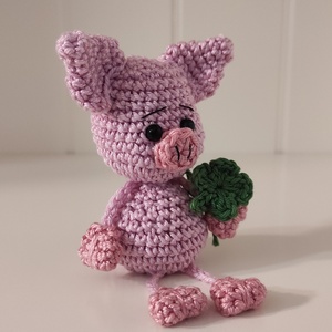 Késztermék! Amigurumi ujjbáb - Kismalac - játék & sport - bábok - ujjbáb - Meska.hu