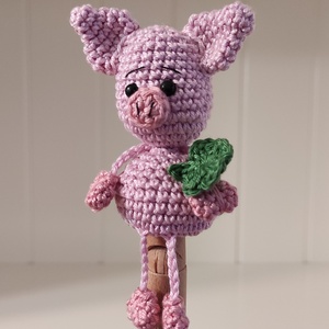 Késztermék! Amigurumi ujjbáb - Kismalac - játék & sport - bábok - ujjbáb - Meska.hu