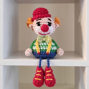KÉSZLETEN!  Késztermék! Amigurumi Frici a bohóc ujjbáb, Játék & Sport, Bábok, Ujjbáb, Horgolás, MESKA