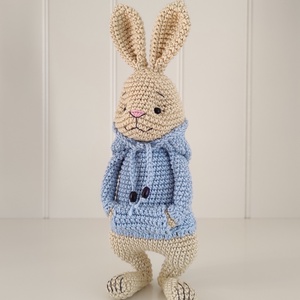 Nyuszi kapucnis pulcsiban... - játék & sport - plüssállat & játékfigura - nyuszi - Meska.hu