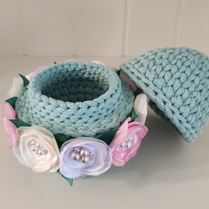 Tojás tároló virággal - ünnepi díszek, dekorációk - húsvéti díszek és dekorációk - húsvéti asztaldíszek - Meska.hu