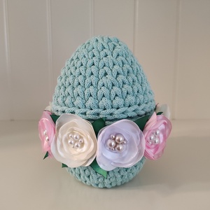 Tojás tároló virággal - Meska.hu