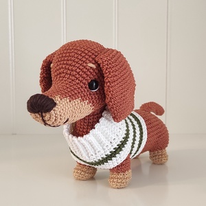 KÉSZLETEN!  Tacsi csíkos pulcsiban... - Meska.hu