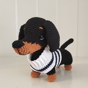 KÉSZLETEN!  Tacsi csíkos pulcsiban... - Meska.hu