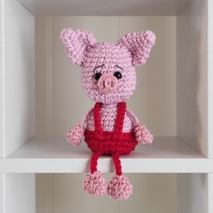 KÉSZLETEN!  Késztermék! Amigurumi ujjbáb - Marci a kismalac - Meska.hu