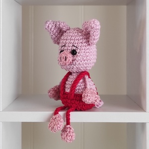 KÉSZLETEN!  Késztermék! Amigurumi ujjbáb - Marci a kismalac - játék & sport - bábok - ujjbáb - Meska.hu