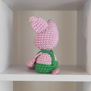 KÉSZLETEN!  Késztermék! Amigurumi ujjbáb - Misi a kismalac (zöld) - játék & sport - bábok - ujjbáb - Meska.hu
