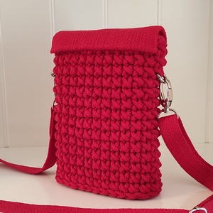 Mini crossbody - piros... - táska & tok - kézitáska & válltáska - vállon átvethető táska - Meska.hu