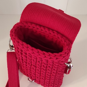 Mini crossbody - piros... - táska & tok - kézitáska & válltáska - vállon átvethető táska - Meska.hu