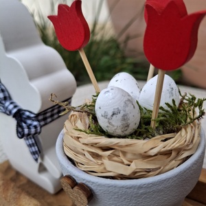 Húsvéti nyuszis dekoráció - ünnepi díszek, dekorációk - húsvéti díszek és dekorációk - húsvéti asztaldíszek - Meska.hu