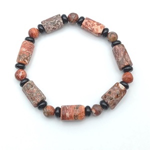 Leopárd jáspis - Ónix karkötő - ékszer - karkötő - ásványkarkötő - Meska.hu