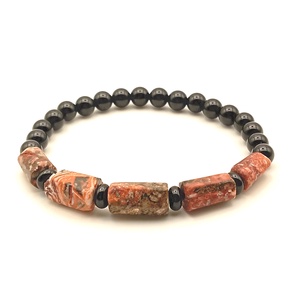 Leopárd jáspis - Ónix 6 mm karkötő - Meska.hu