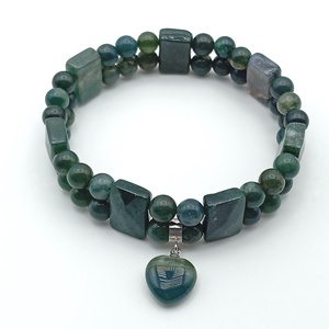 Indiai achát - Mohaachát kétsoros karkötő - ékszer - karkötő - ásványkarkötő - Meska.hu