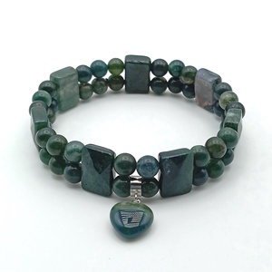 Indiai achát - Mohaachát kétsoros karkötő, Ékszer, Karkötő, Ásványkarkötő, Ékszerkészítés, MESKA