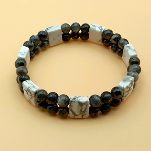 Howlit - Larvikit kétsoros karkötő - ékszer - karkötő - ásványkarkötő - Meska.hu