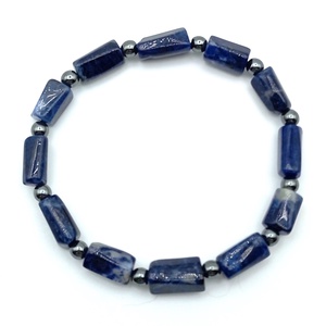Szodalit - Hematit karkötő - ékszer - karkötő - ásványkarkötő - Meska.hu