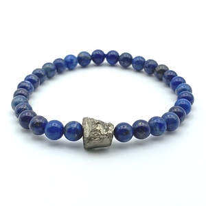 Lazurit - Pirit kockával karkötő - Meska.hu