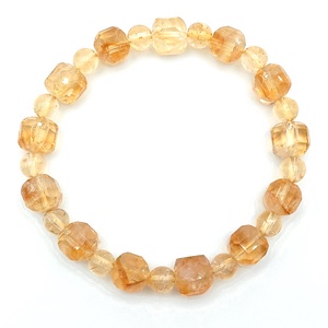 Citrin fazettált kocka karkötő - ékszer - karkötő - ásványkarkötő - Meska.hu