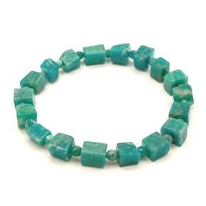 Amazonit kocka karkötő - ékszer - karkötő - ásványkarkötő - Meska.hu