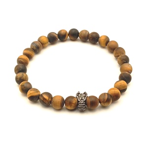 Tigrisszem matt - sárkányfej férfi karkötő - ékszer - karkötő - ásványkarkötő - Meska.hu