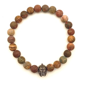 Picasso jáspis matt - spártai sisak férfi karkötő - ékszer - karkötő - ásványkarkötő - Meska.hu