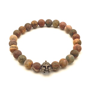 Picasso jáspis matt - spártai sisak férfi karkötő - ékszer - karkötő - ásványkarkötő - Meska.hu