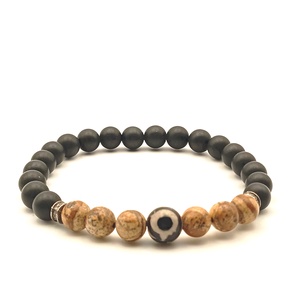 Tájképjáspis - Ónix - Dzi szemes férfi karkötő, Ékszer, Karkötő, Ásványkarkötő, Ékszerkészítés, MESKA