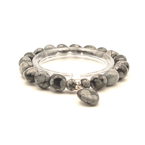 Hópehely obszidián szivecskés nugget karkötő - ékszer - karkötő - ásványkarkötő - Meska.hu