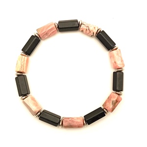 Rodokrozit - Ónix karkötő - ékszer - karkötő - ásványkarkötő - Meska.hu