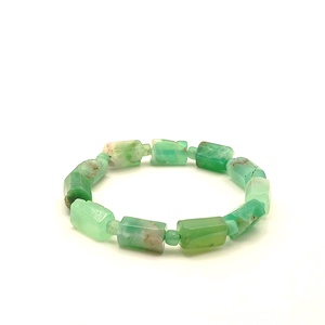 Krizopráz csiszolt hasáb karkötő - ékszer - karkötő - ásványkarkötő - Meska.hu