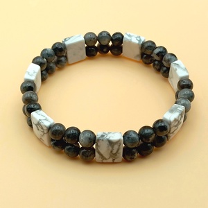 Howlit - Larvikit kétsoros karkötő - ékszer - karkötő - ásványkarkötő - Meska.hu