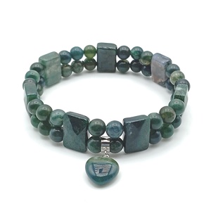 Indiai achát - Mohaachát kétsoros karkötő, Ékszer, Karkötő, Ásványkarkötő, Ékszerkészítés, MESKA