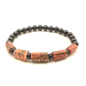 Leopárd jáspis - Ónix 6 mm karkötő, Ékszer, Karkötő, Ásványkarkötő, Ékszerkészítés, MESKA