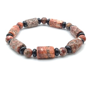 Leopárd jáspis - Ónix karkötő, Ékszer, Karkötő, Ásványkarkötő, Ékszerkészítés, MESKA