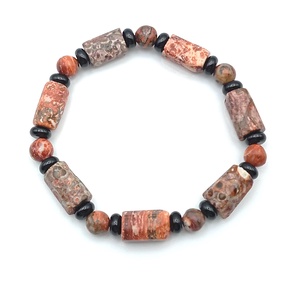 Leopárd jáspis - Ónix karkötő - ékszer - karkötő - ásványkarkötő - Meska.hu