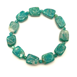 Amazonit nyers maxigyöngyök karkötő, Ékszer, Karkötő, Ásványkarkötő, Ékszerkészítés, MESKA