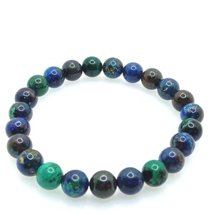Azurit-malachit 8 mm karkötő - ékszer - karkötő - ásványkarkötő - Meska.hu
