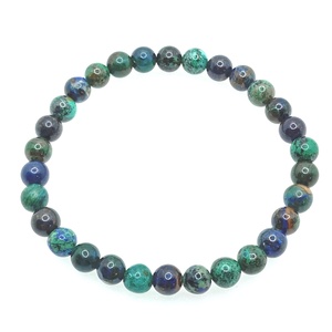 Azurit-malachit 6 mm karkötő - ékszer - karkötő - ásványkarkötő - Meska.hu