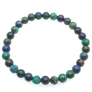 Azurit-malachit 6 mm karkötő - ékszer - karkötő - ásványkarkötő - Meska.hu