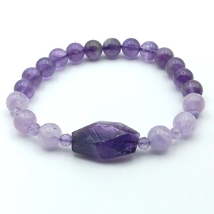 Ametiszt karkötő lapcsiszolt gyönggyel, Ékszer, Karkötő, Ásványkarkötő, Ékszerkészítés, MESKA
