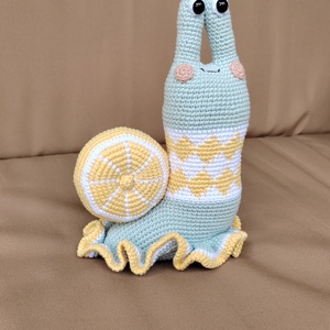 Horgolt, amigurumi citrom csiga - otthon & életmód - babaszoba, gyerekszoba - babaszoba dekoráció - Meska.hu