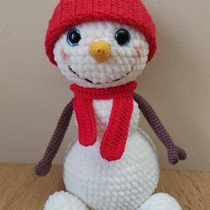 Horgolt, amigurumi hóember, Karácsony, Karácsonyi lakásdekoráció, Karácsonyi manók, figurák, Horgolás, Varrás, MESKA
