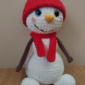 Horgolt, amigurumi hóember - karácsony - karácsonyi lakásdekoráció - karácsonyi manók, figurák - Meska.hu
