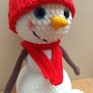 Horgolt, amigurumi hóember - karácsony - karácsonyi lakásdekoráció - karácsonyi manók, figurák - Meska.hu