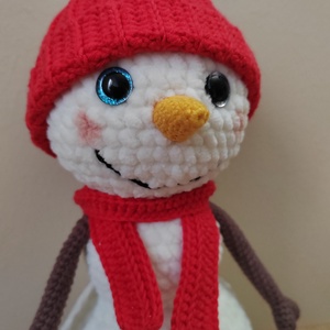 Horgolt, amigurumi hóember - karácsony - karácsonyi lakásdekoráció - karácsonyi manók, figurák - Meska.hu