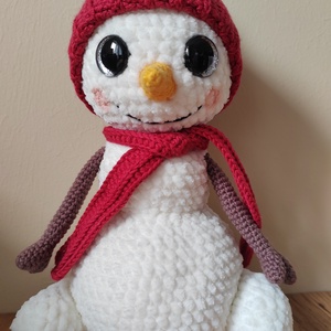 Horgolt, amigurumi hóember - karácsony - karácsonyi lakásdekoráció - karácsonyi manók, figurák - Meska.hu