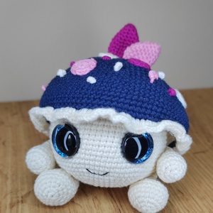 Amigurumi gomba, kék - otthon & életmód - babaszoba, gyerekszoba - babaszoba dekoráció - Meska.hu