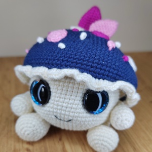 Amigurumi gomba, kék - otthon & életmód - babaszoba, gyerekszoba - babaszoba dekoráció - Meska.hu