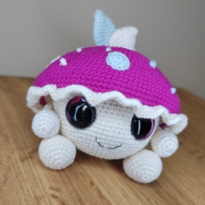Amigurumi gomba, rózsaszín - otthon & életmód - babaszoba, gyerekszoba - babaszoba dekoráció - Meska.hu