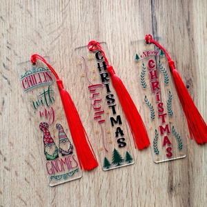 Karácsonyi könyvjelző, piros-zöld - Meska.hu